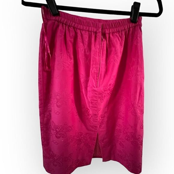 Talbots Petites 2 piece career suit set in hot pink short sleeve suit jacket & s - Picture 8 of 9